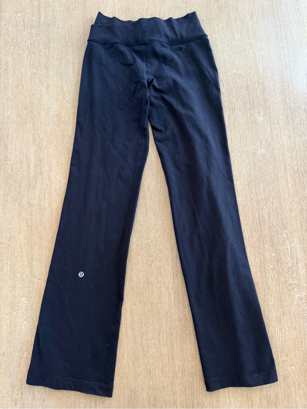 Lululemon Black Flared Leggings with Subtle Logo 4